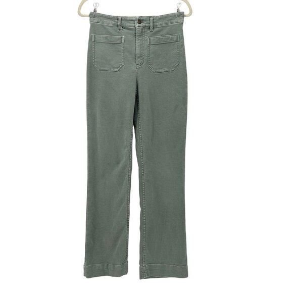 Faherty Pants - Faherty Womens 26 Pants Stretch Terry Patch Pocket Pant Sea Spray Slim Wide Leg